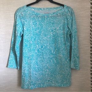 Lilly Pulitzer Andie Torquoise Boatneck Top M